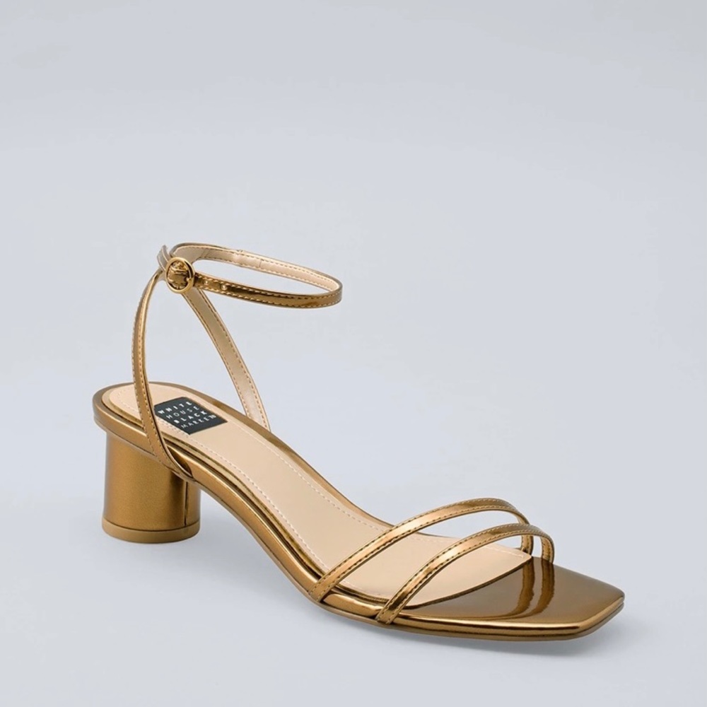 WHBM “Cindy” Bronze Strappy Sandals